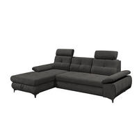 ECKSOFA mit Schlaffunktion und Bettkasten - Anthrazit/Schwarz, Kunststoff/Textil (274/177cm) - ed exciting design