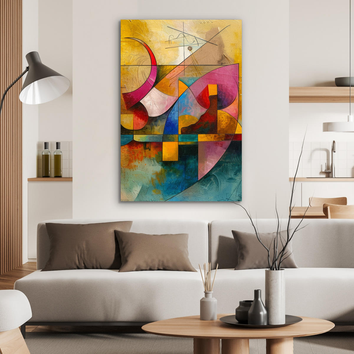 METALLBILD Kunst - Abstrakt - Modern 60x90 cm - Gelb, Metall (60/90cm) - MuchoWow