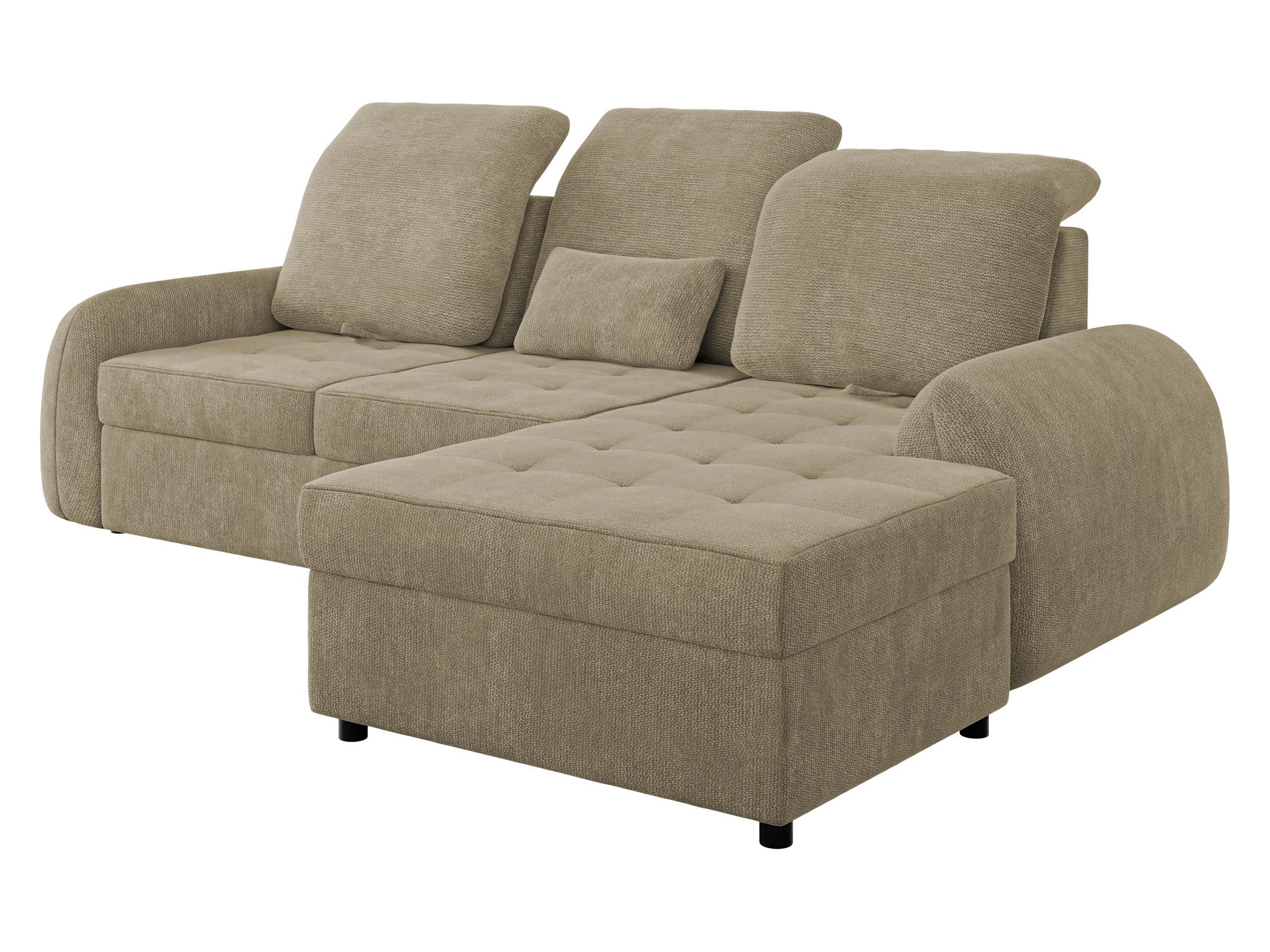 ECKSCHLAFSOFA Soreno, Seite: Rechts - Hellbraun/Schwarz, Holz/Kunststoff (176/255cm) - MIRJAN24