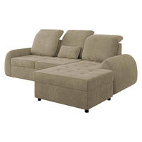 ECKSCHLAFSOFA Soreno, Seite: Rechts - Hellbraun/Schwarz, Holz/Kunststoff (176/255cm) - MIRJAN24