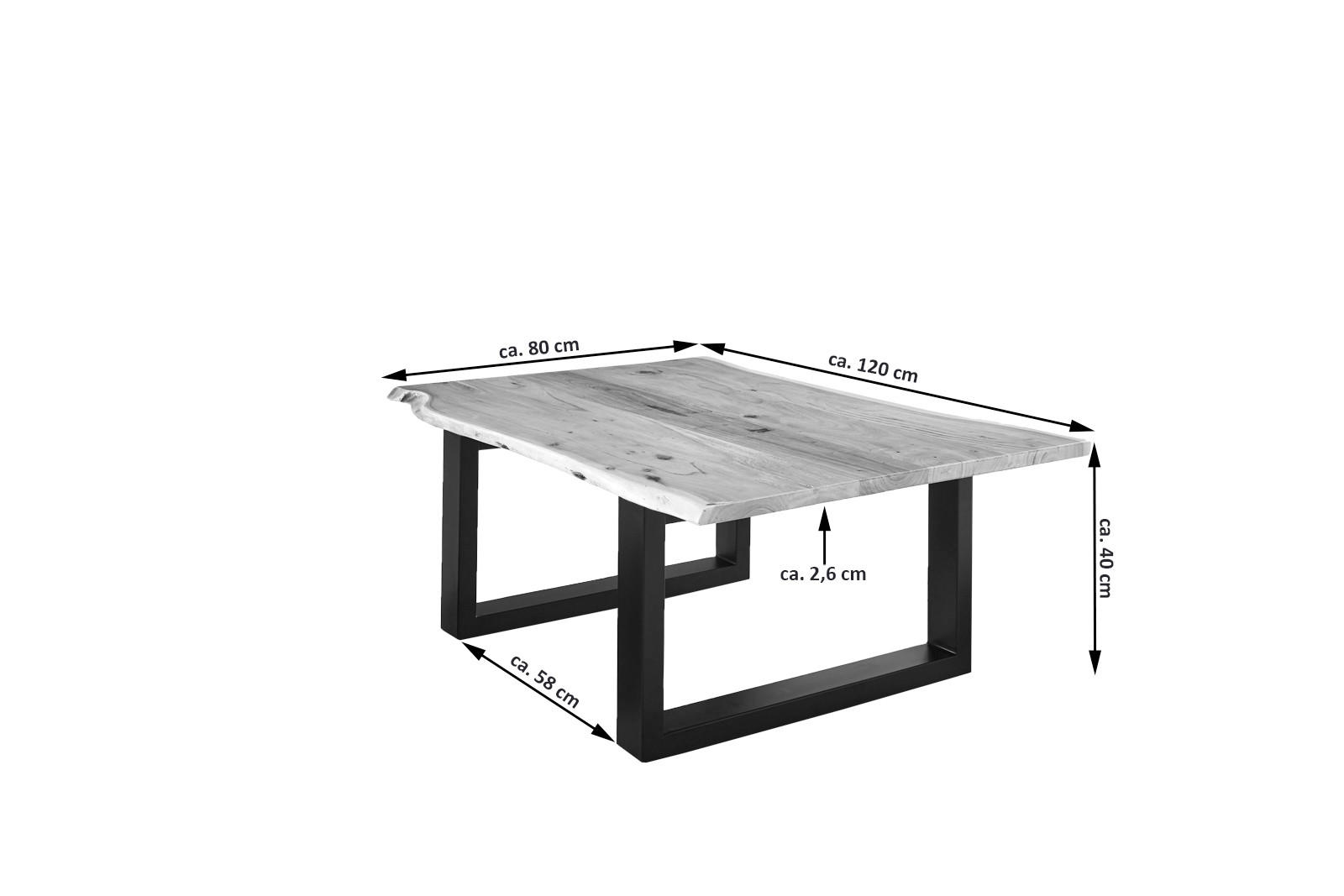COUCHTISCH LUBIN - Beige/Schwarz, Holz/Metall (80/120/40cm) - SAM