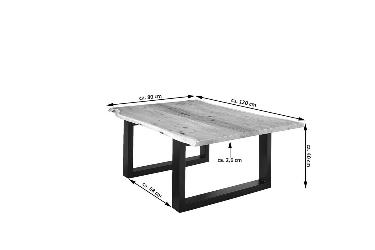 COUCHTISCH LUBIN - Beige/Schwarz, Holz/Metall (80/120/40cm) - SAM