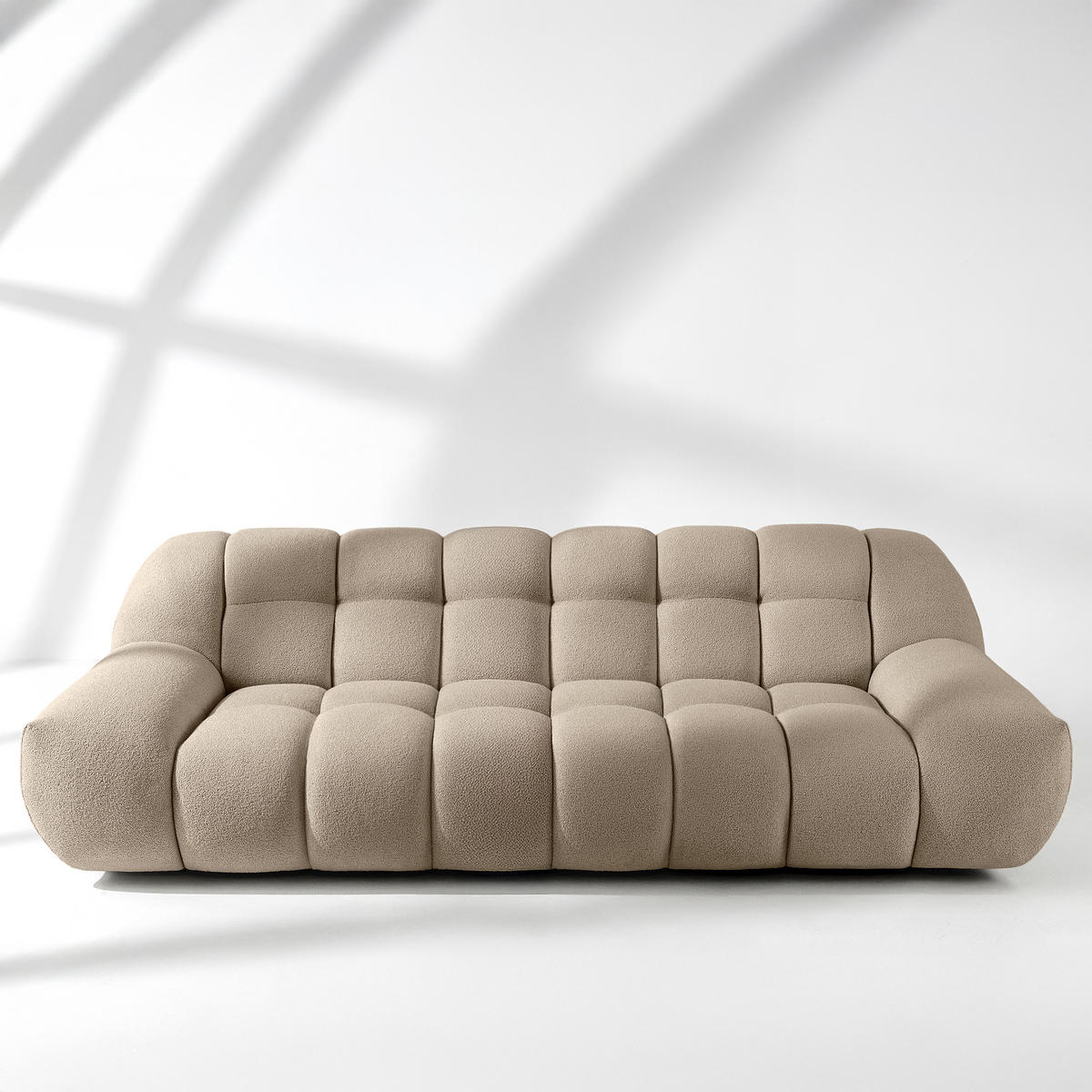 EINZELSOFA VENA Bouclé, Beige - Beige, Holz/Textil (254/72/105cm) - KONSIMO®