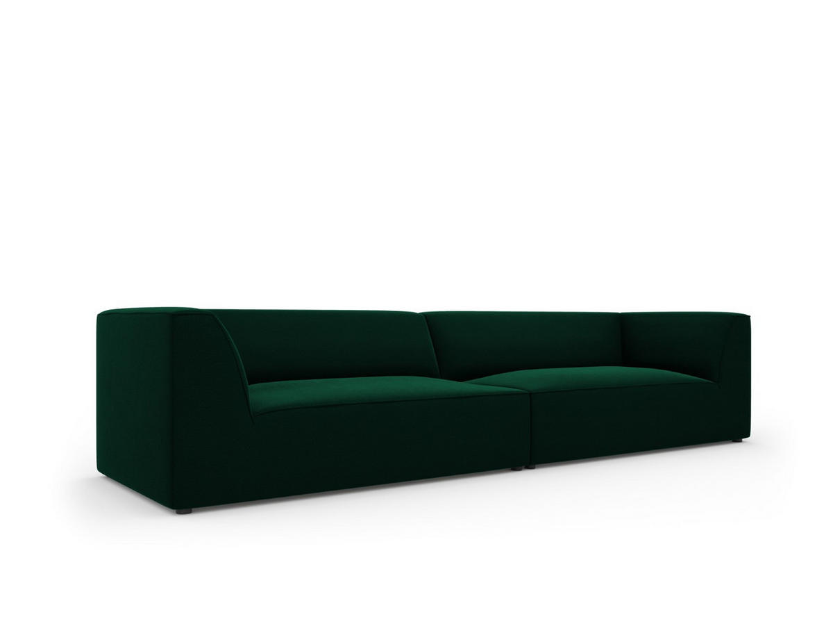 SOFA Ruby aus Samt flaschengrün 4 Sitzplätze - Dunkelgrün, Textil (93/69/302cm) - Micadoni