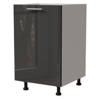 KÜCHENUNTERSCHRANK Essen D1D/50 Graphit Hochglanz / Weiß Matt 50 / 50 / 82cm - Graphitfarben/Weiß, Holz/Holzwerkstoff (50/82/50cm) - Feldmann-Wohnen