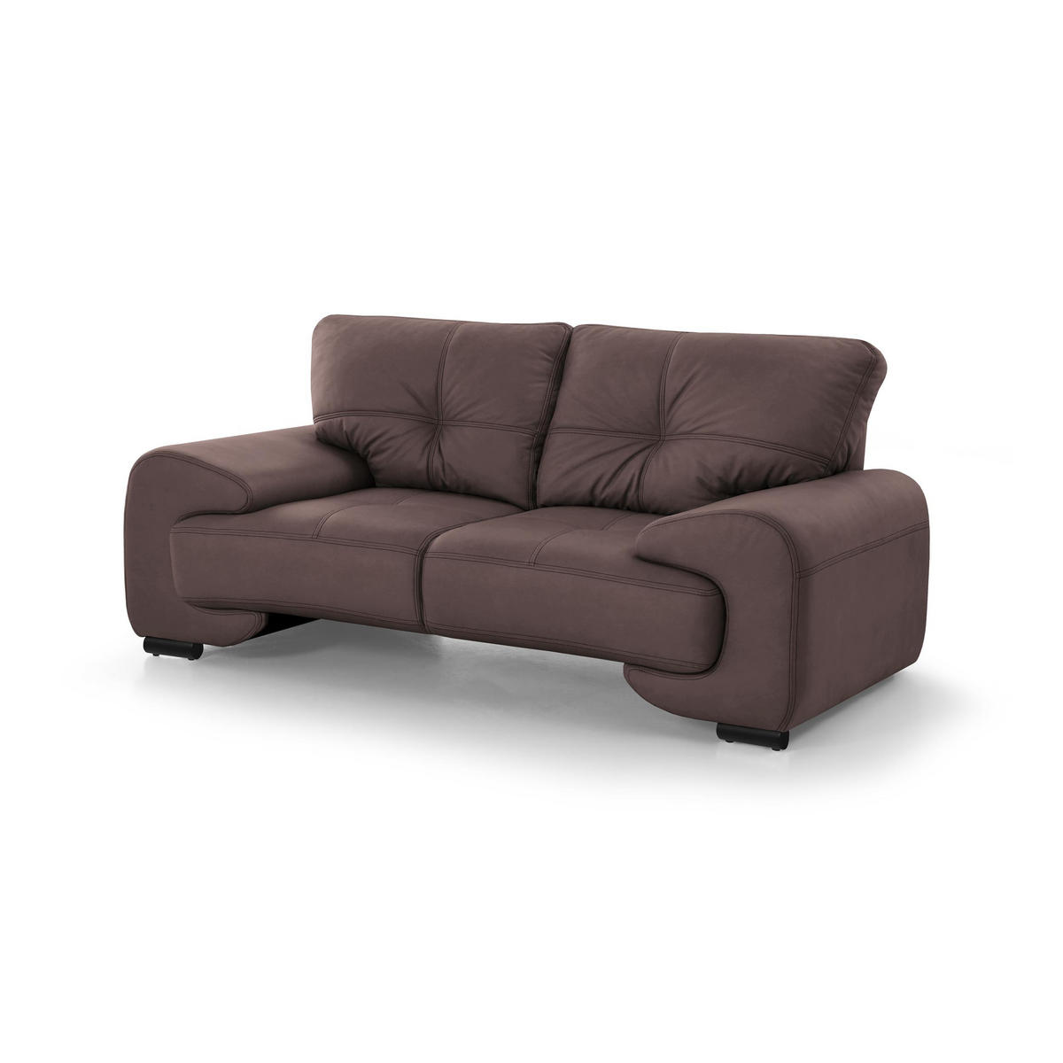 SITZGARNITUR Omega, zwei Sofas und Sessel, aus Kunstleder, Dunkelbraun - Dunkelbraun/Schwarz, Leder (225/88/98cm) - Beautysofa