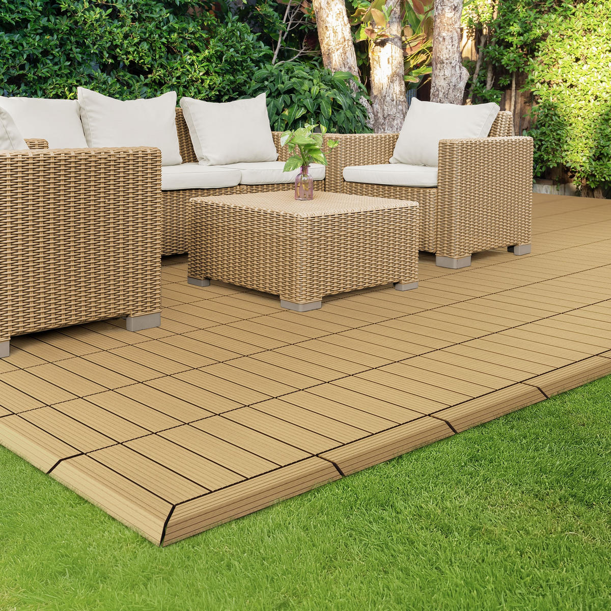 ABSCHLUSSLEISTE WPC Ecke links Teak - Alteiche, Holzwerkstoff (38/2/7.5cm) - ML-DESIGN