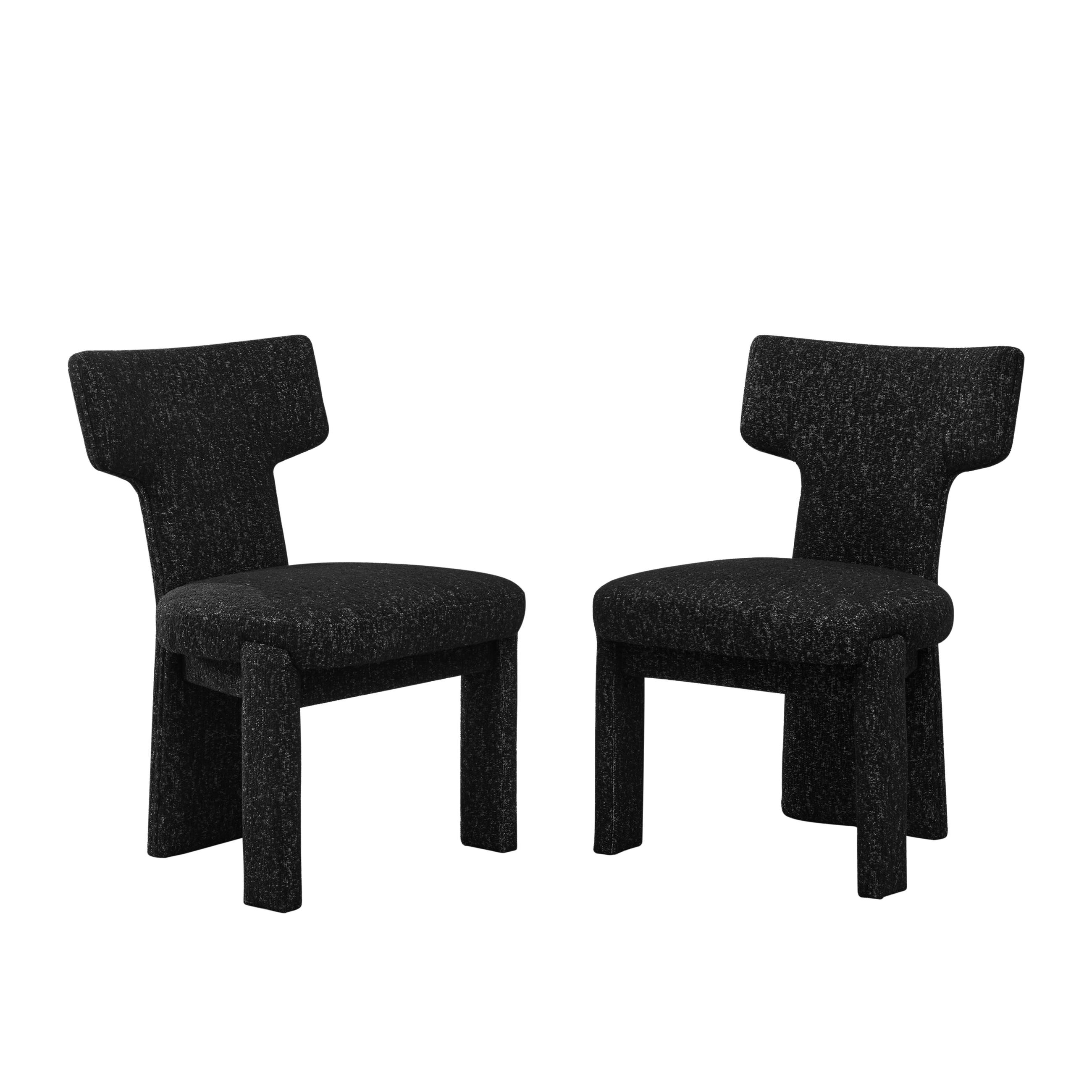 POLSTERSTUHL DE-36481 2er Set mit Holzbeinen Schwarz - Schwarz, Holzwerkstoff (56/86/64cm) - ComfortXL
