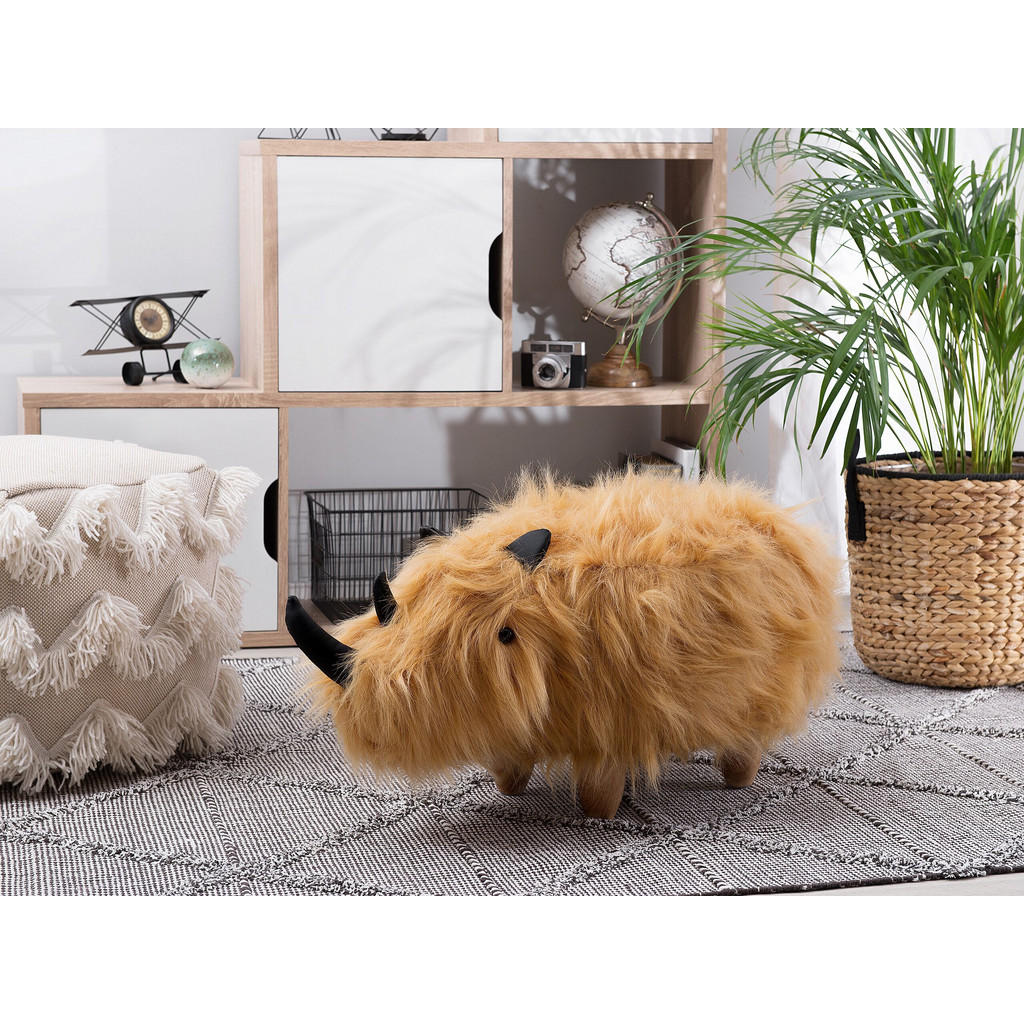 Thumbnail - Beliani Pouf, Beige, Textil, 1-Sitzer, Freiform, 66x37x36 cm, Wohnzimmer, Hocker, Sitzhocker