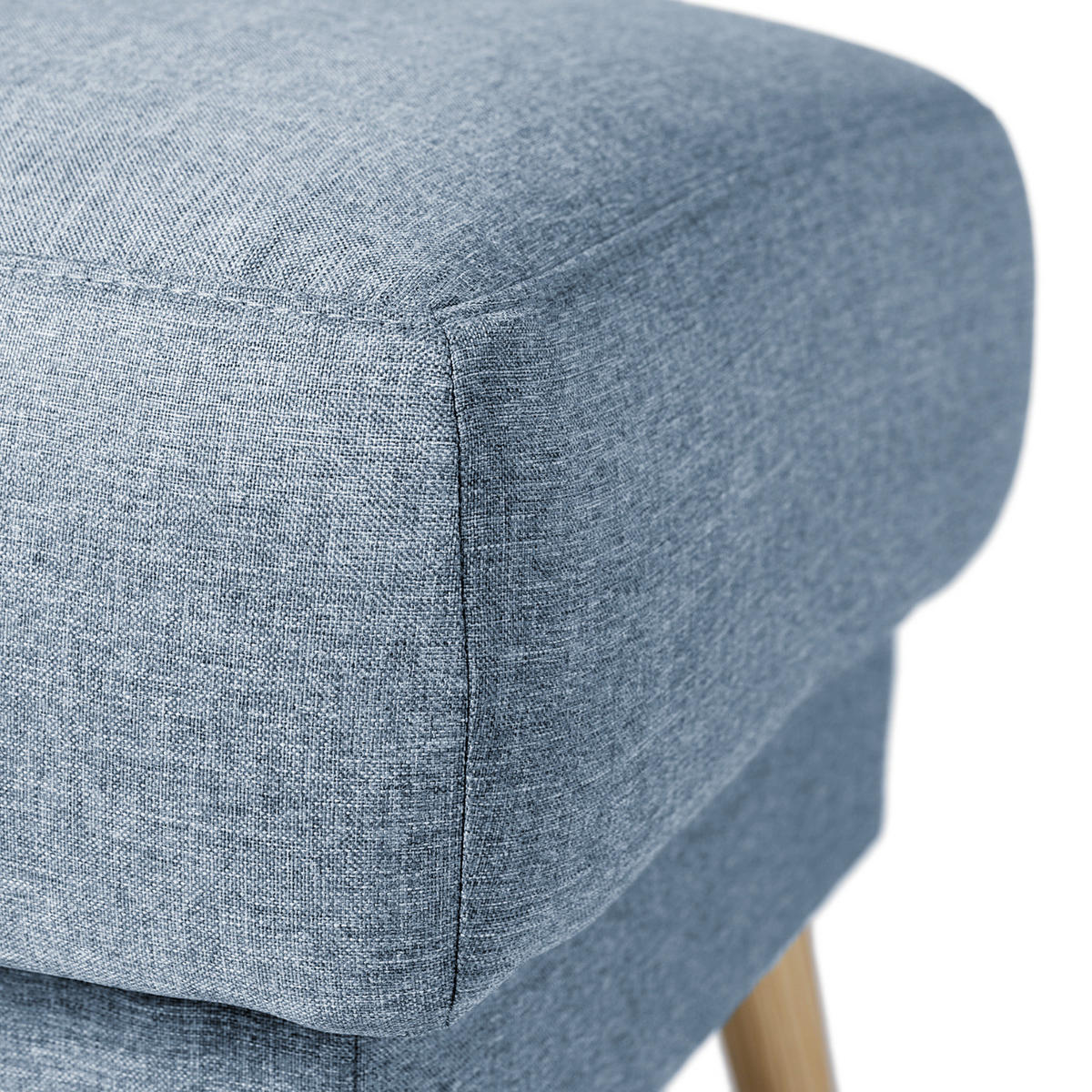 POLSTERHOCKER - Webstoff - Taupe/Hellbraun, Holz/Textil (77/46/62cm) - home24