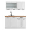KÜCHENZEILE R-Line Weiß Landhaus/Weiß 140 cm, AP Eiche - Weiß, Holzwerkstoff (140/81.6/60cm) - Vicco