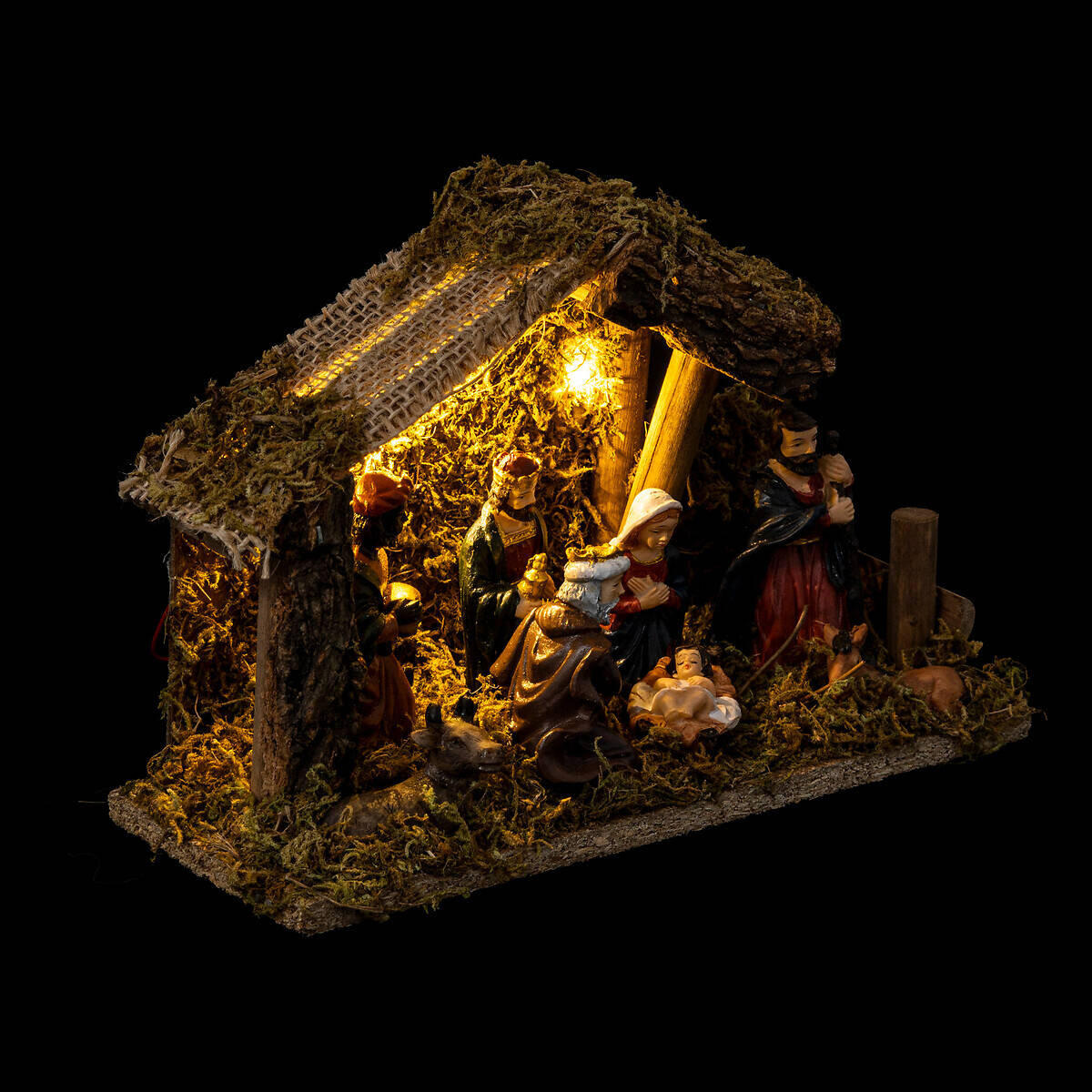 WEIHNACHTSKRIPPE LED-Beleuchtung 20/15 cm - Multicolor, Kunststoff (7.5/20/13cm) - Fééric Lights and Christmas