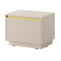 NACHTSCHRANK 54 cm Baron mit Schublade - gold accessories, Beige - Beige, Holz (54/42/39cm) - Emporius