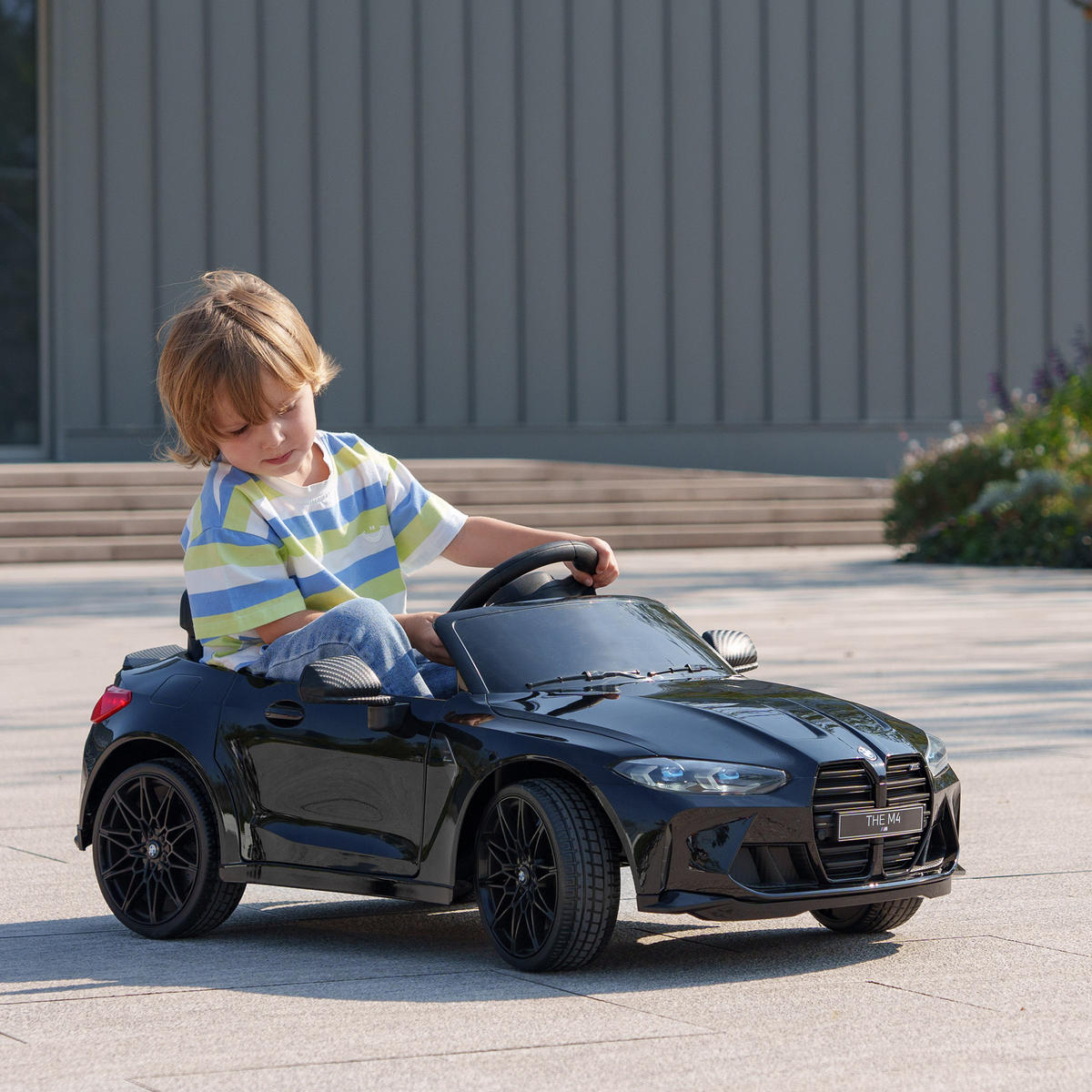 KINDER Elektroauto 12V Kinderfahrzeug mit 2,4G-Fernbedienung, 3-5 km/h, Schwarz - Schwarz, Metall (108/69.5/51cm) - AIYAPLAY
