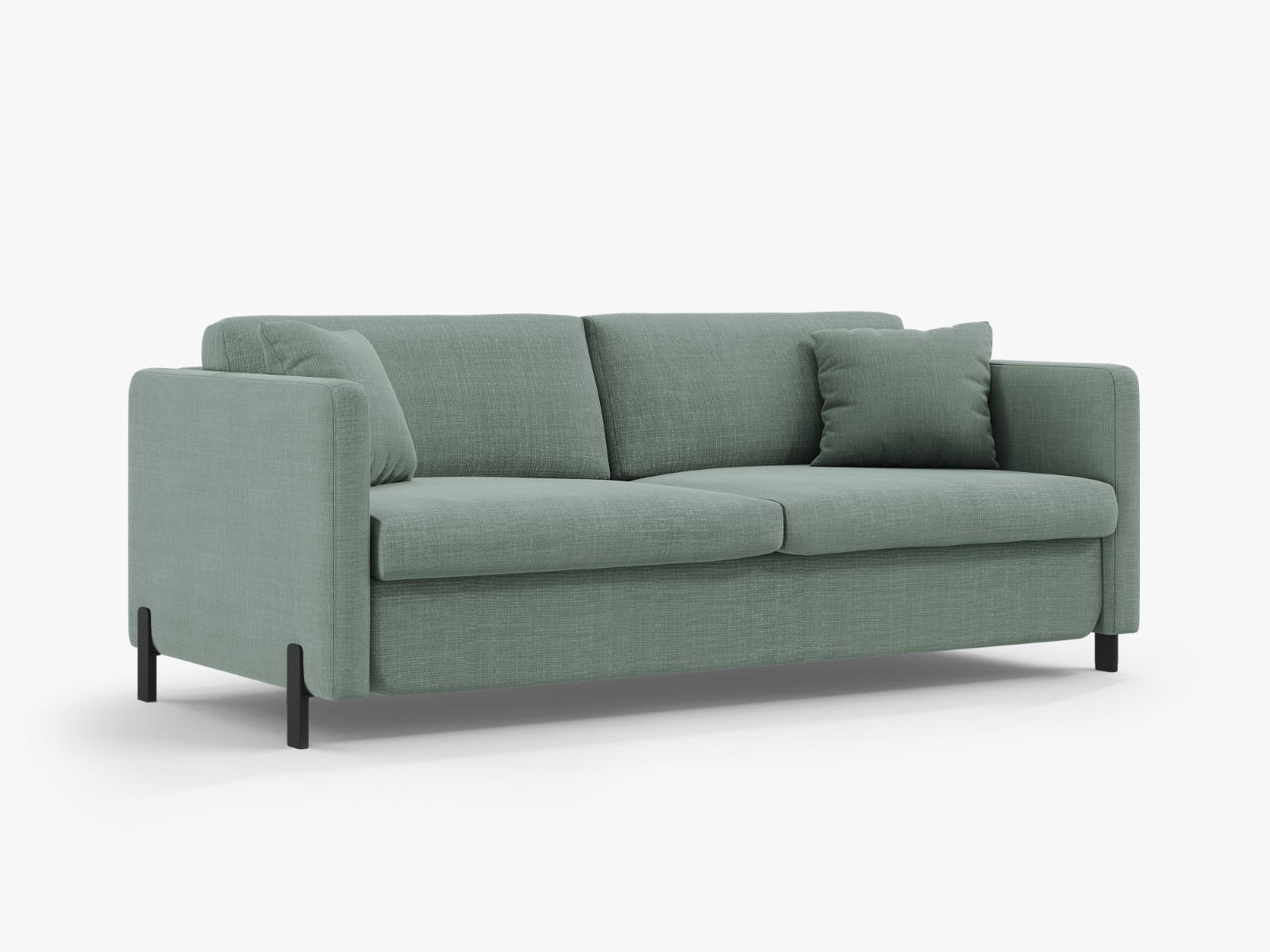 SOFA ausklappbar Gloria aus strukturiertem Stoff minze 2 Sitzplätze - Mintgrün, Textil (102/80/182cm) - Micadoni