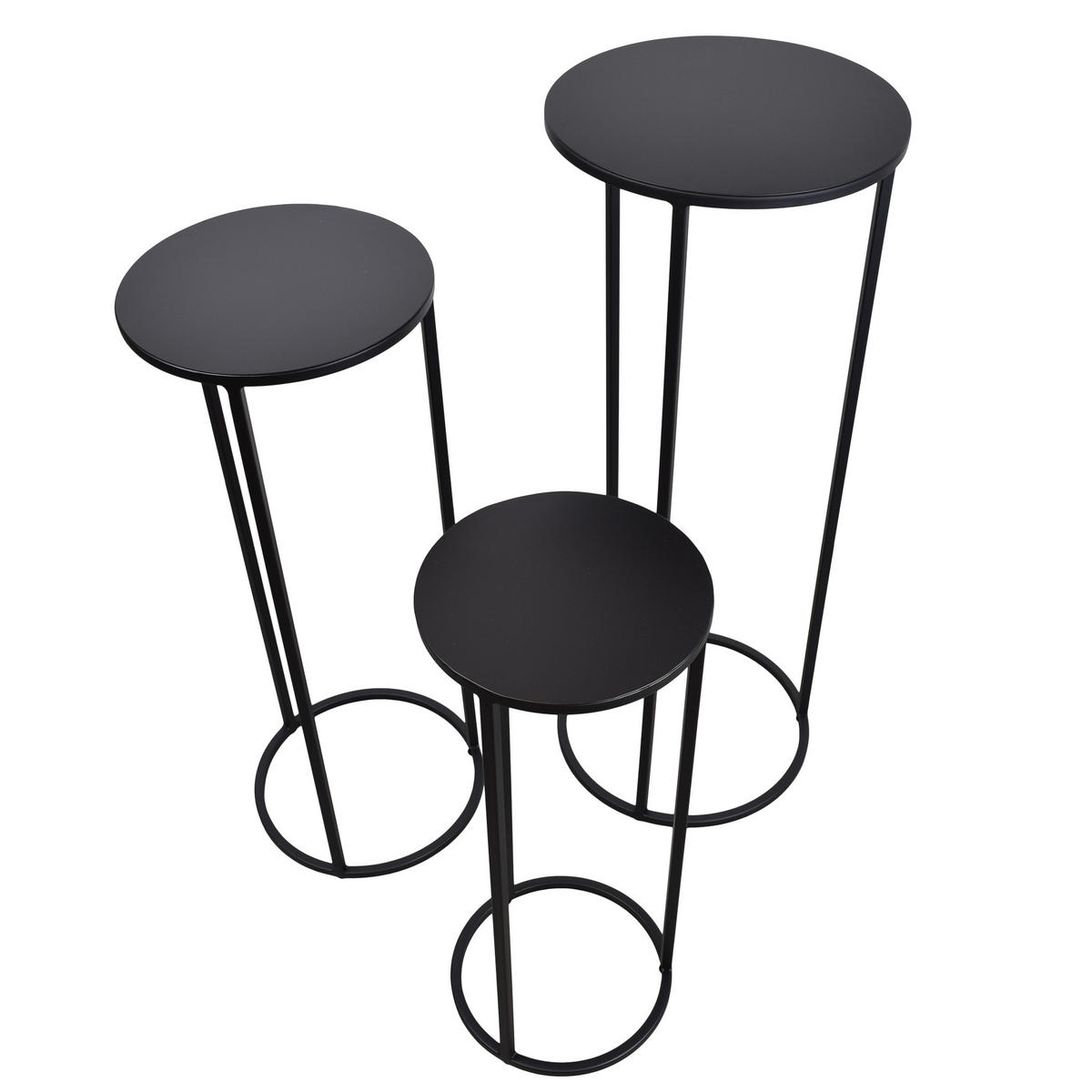 BEISTELLTISCH Nest Schwarz - Schwarz, Metall (30/30/70cm) - LOFT42