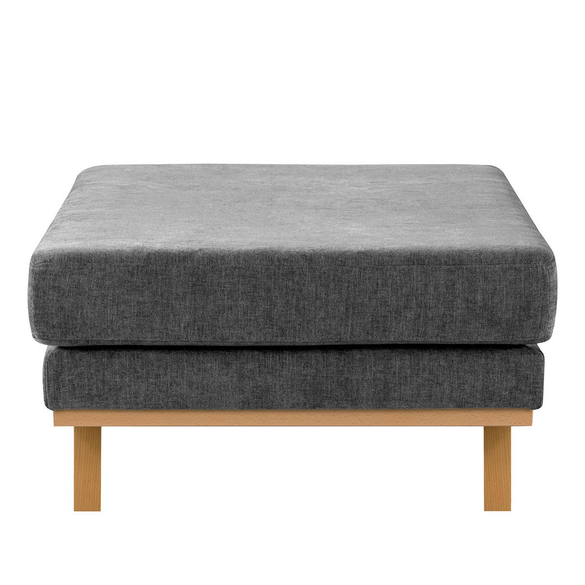 HOCKERBANK - Dunkelgrau/Buchefarben, Buchenholz/Textil (180/43/81cm) - home24