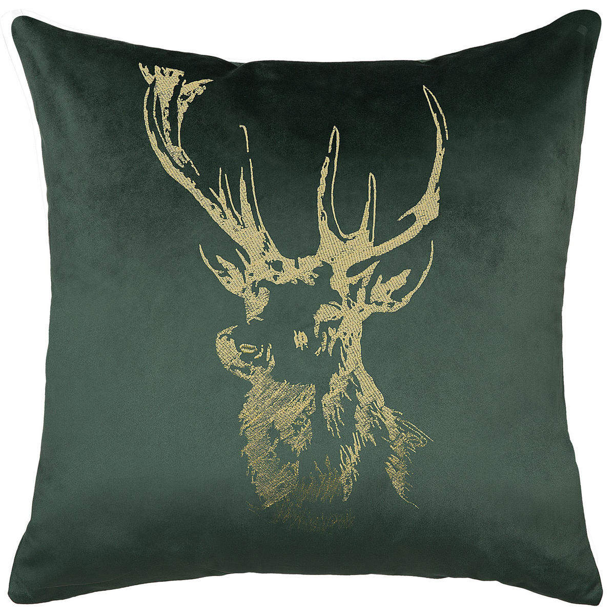 DEKOKISSEN 2er-Set Dunkelgrün 45/45 cm Blitzen - Dunkelgrün, Textil (45/45cm) - Beliani
