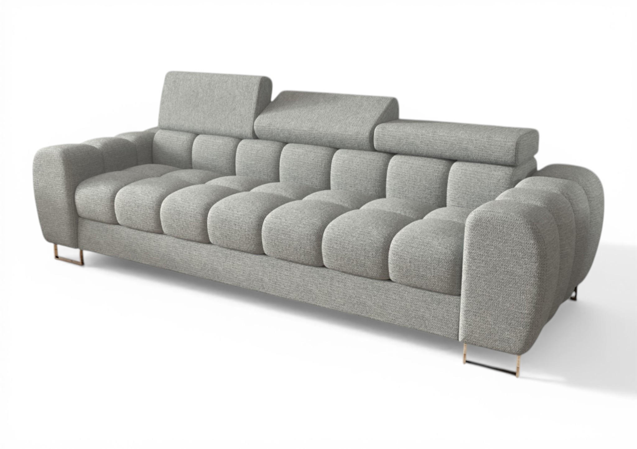 SOFA 3-sitzer Bastien In Stoff Aragon - Grau, Holzwerkstoff/Textil (265/95/97cm) - Fun Möbel