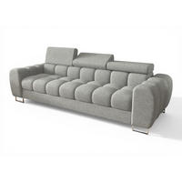 SOFA 3-sitzer Bastien In Stoff Aragon - Grau, Holzwerkstoff/Textil (265/95/97cm) - Fun Möbel