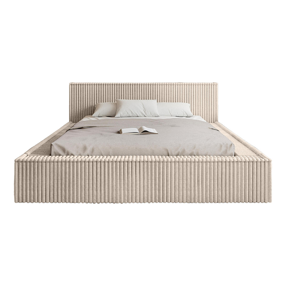 POLSTERBETT ALENZO 200x200 cm, Beige - Beige, Textil (200/200cm) - Fedve