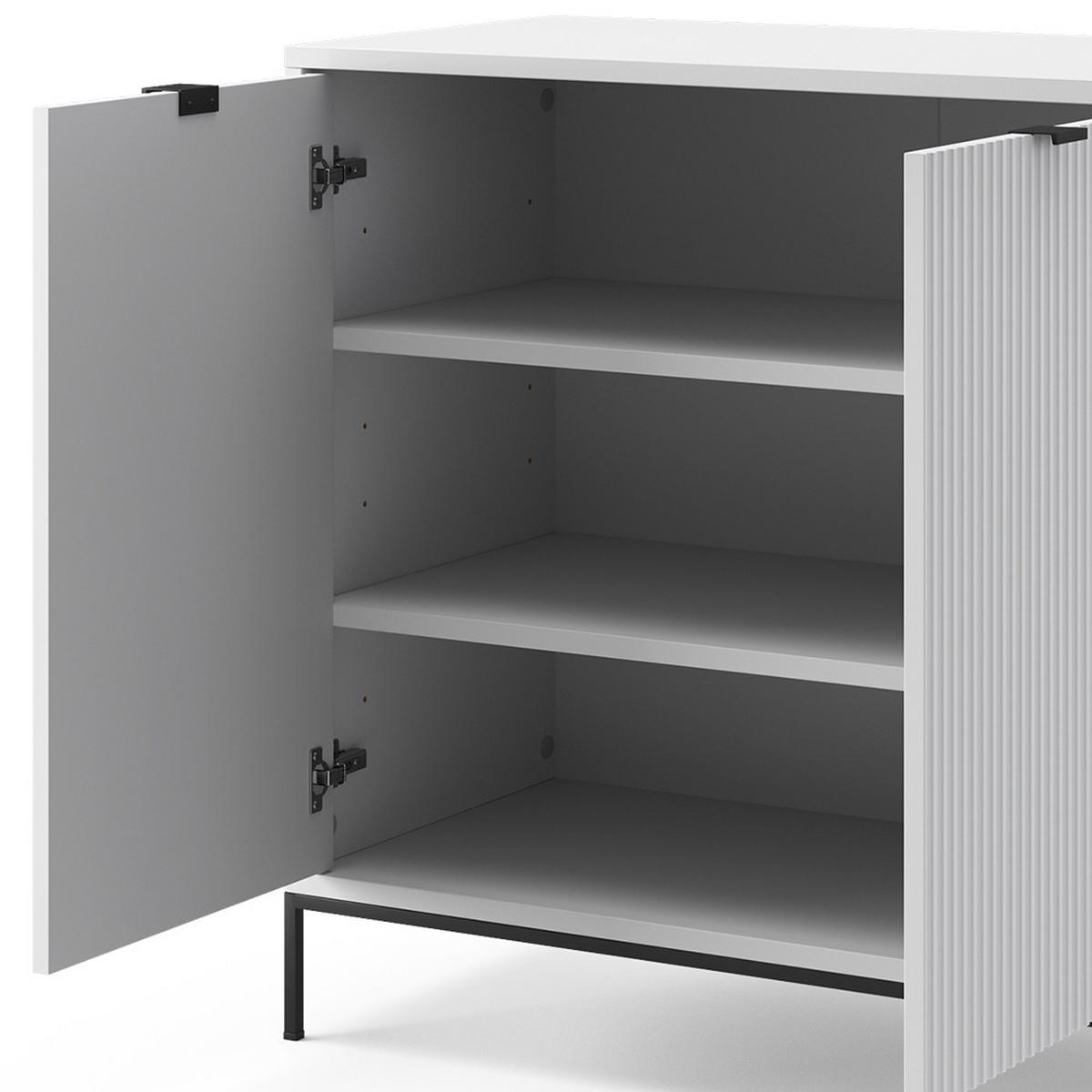KOMMODE Eliza Weiß 80 x 81.2 cm mit 2 Türen - Weiß, Holzwerkstoff (42/81.2/80cm) - Vicco
