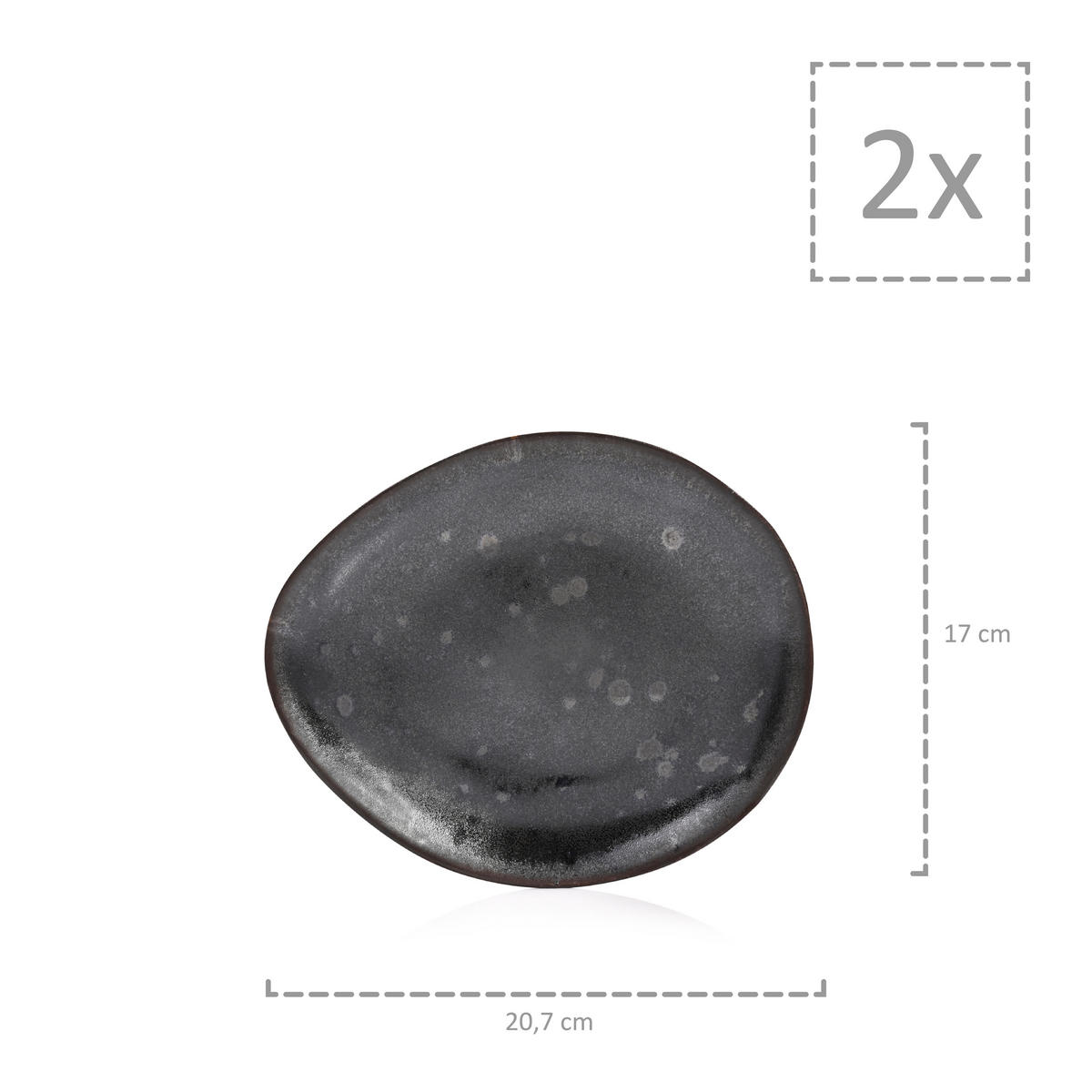 SERVIERPLATTEN SET TOMBEY - 11 teilig aus Steingut - Dunkelgrau, Keramik (16.5/32/38cm) - Sänger