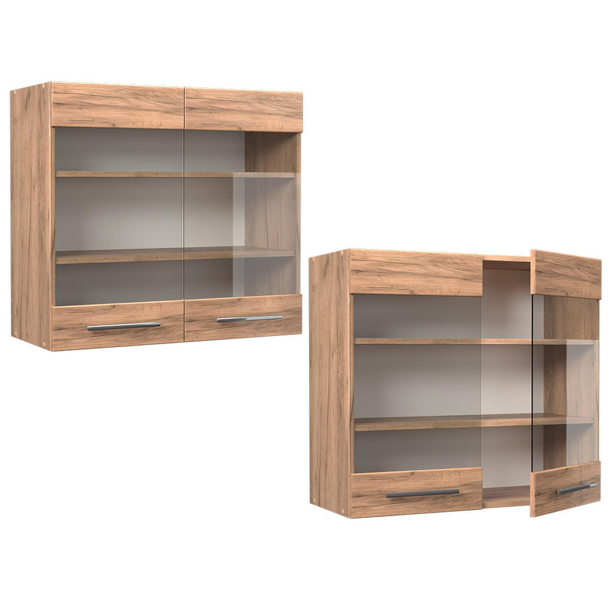 SKLENĚNÁ KUCHYŇSKÁ SKŘÍŇKA Fame-Line Zlatý mocný dub - medově dubová, kompozitní dřevo (80/72/34.1cm) - Vicco