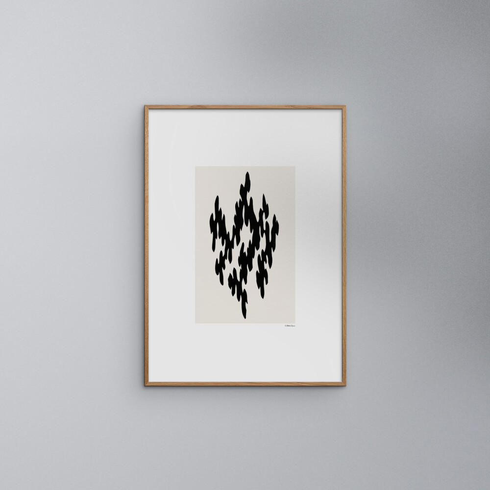 POSTER mit Rahmen Arch Atelier - La Collection Japonaise - 03 - Eichefarben/Schwarz, Holz/Papier (50/70cm) - Poster&Frame