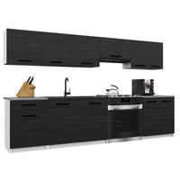 KUCHYNSKÁ linka Italia 2 240 cm, s pracovnou doskou, eben - čierna, drevo (240/143/60cm) - B BELINI GROUP