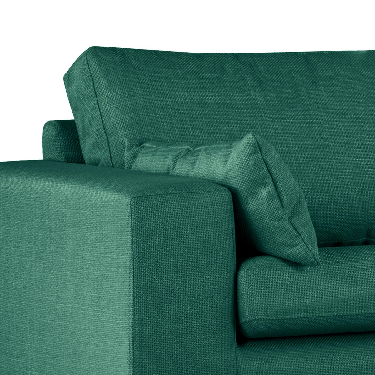 ECKSOFA mit Ottomane - Dunkelgrün/Eichefarben, Eichenholz/Textil (287/219cm) - home24