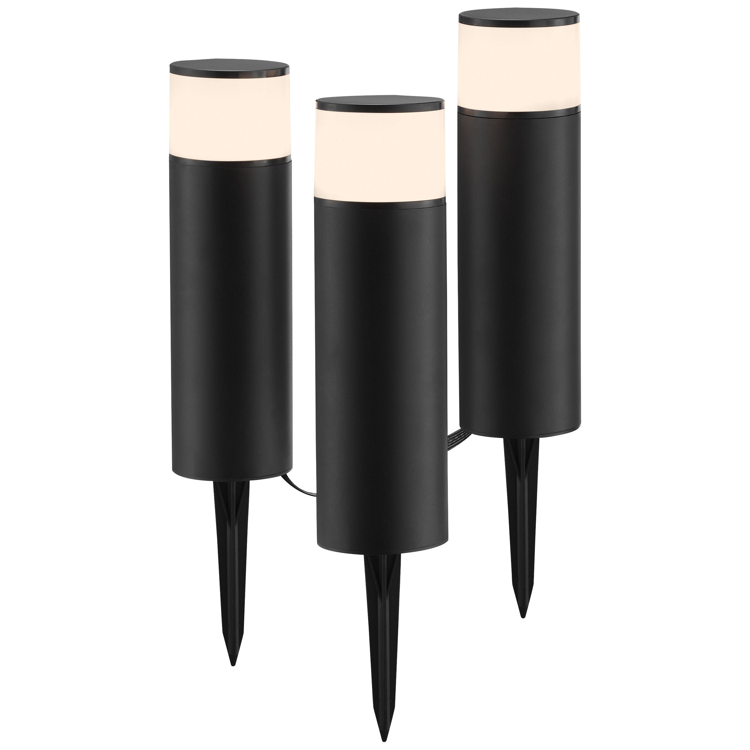 LED AUßENLEUCHTE Dody Schwarz/Weiß 7,6/7,6/38,8 cm - Multicolor, Kunststoff (7.6/7.6/38.8cm) - Brilliant