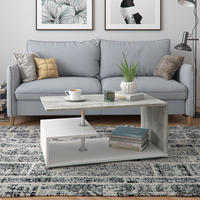 COUCHTISCH Guillermo Beton/Weiß 91 x 52,6 cm - Weiß/Grau, Holzwerkstoff (52.6/91/41cm) - Vicco