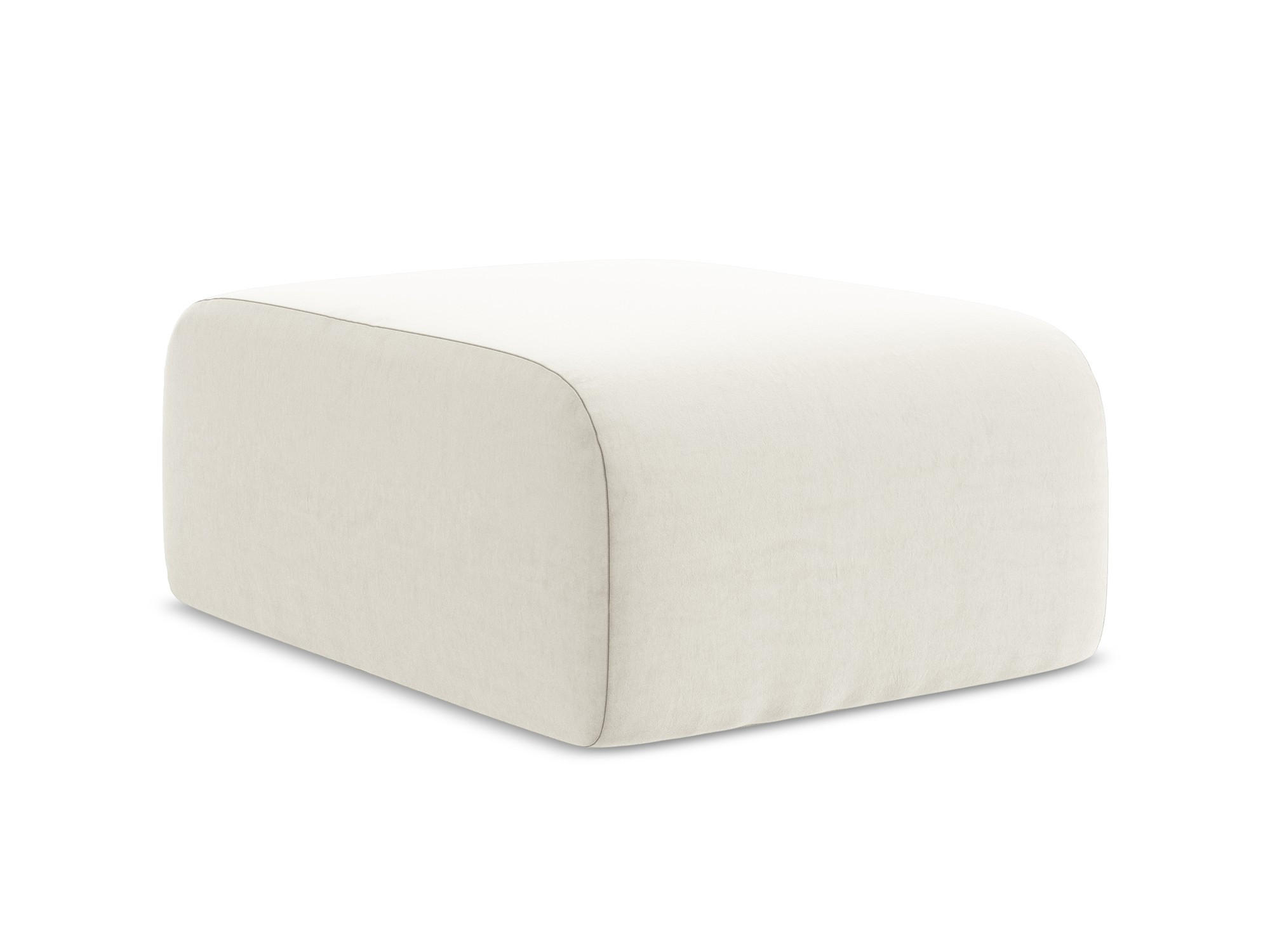 POUF Samt Stoff Beige - Creme/Schwarz, Holzwerkstoff/Kunststoff (72/42/94cm) - Makamii
