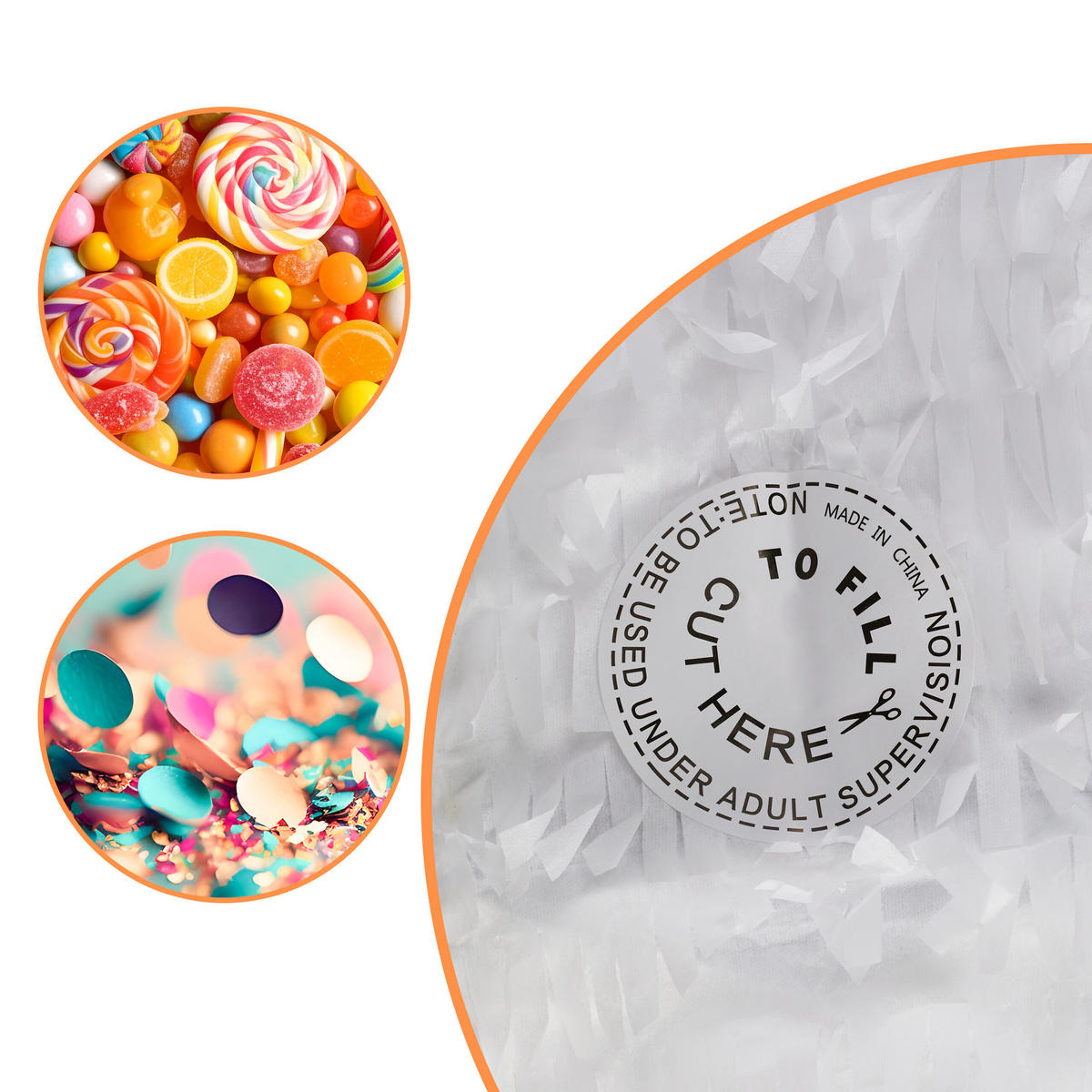 PINATA - Multicolor, Papier/Wellpappe (58/48/10cm) - Relaxdays