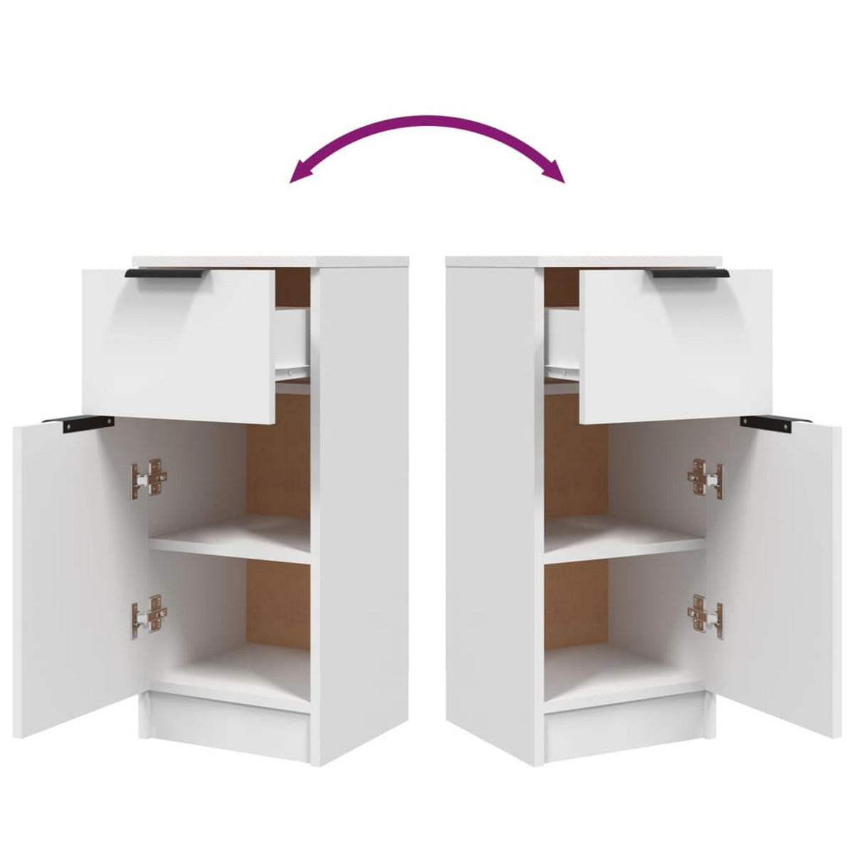 SIDEBOARD mit 1 Tür, 1 Schublade 30/30/70 cm aus Holzwerkstoff Weiß - Weiß, Holz (30/70/30cm) - vidaXL