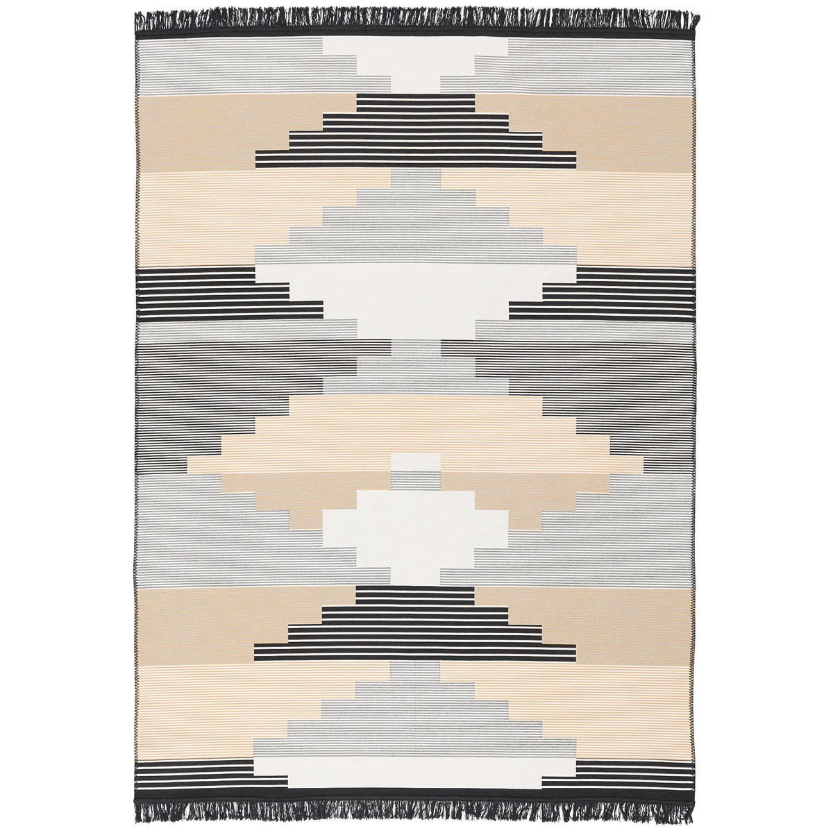 TEPPICH BEIDSEITIG ETHNO KELIM STYLE - Beige/Grau, Textil (120/170cm) - Pergamon