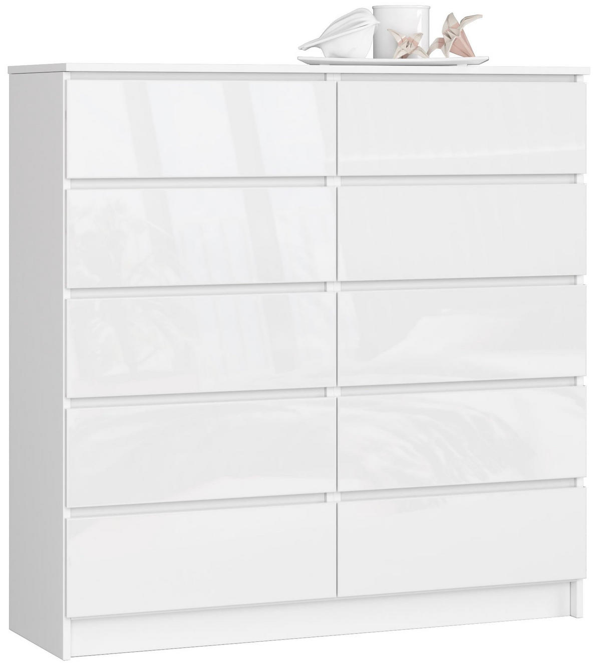 KOMMODE Weiß, Weiß Glanz 121/120/40 - Weiß, Holzwerkstoff (120/121/40cm) - RAUMHIRSCH FURNITURE