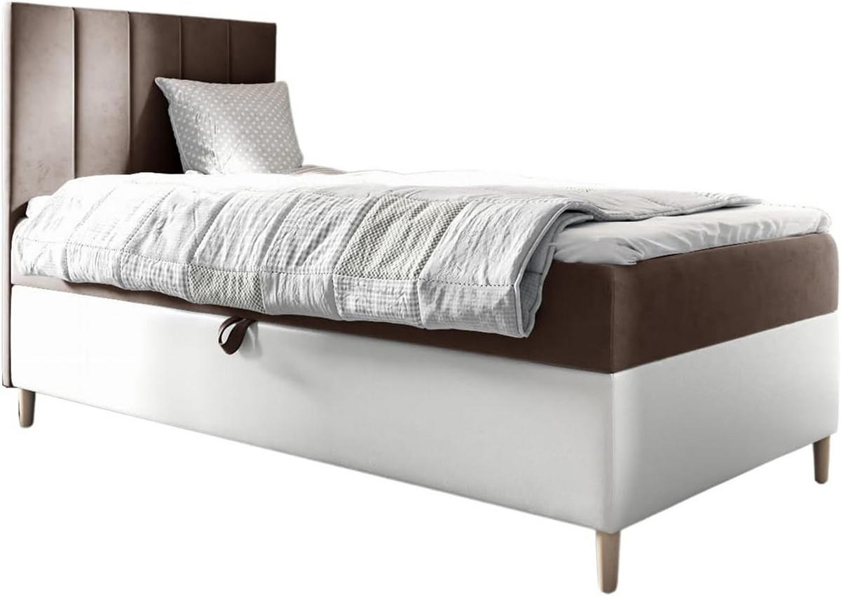 KINDERBETT MAYA 1 - Braun/Weiß, Holzwerkstoff (102/208cm) - Meblini