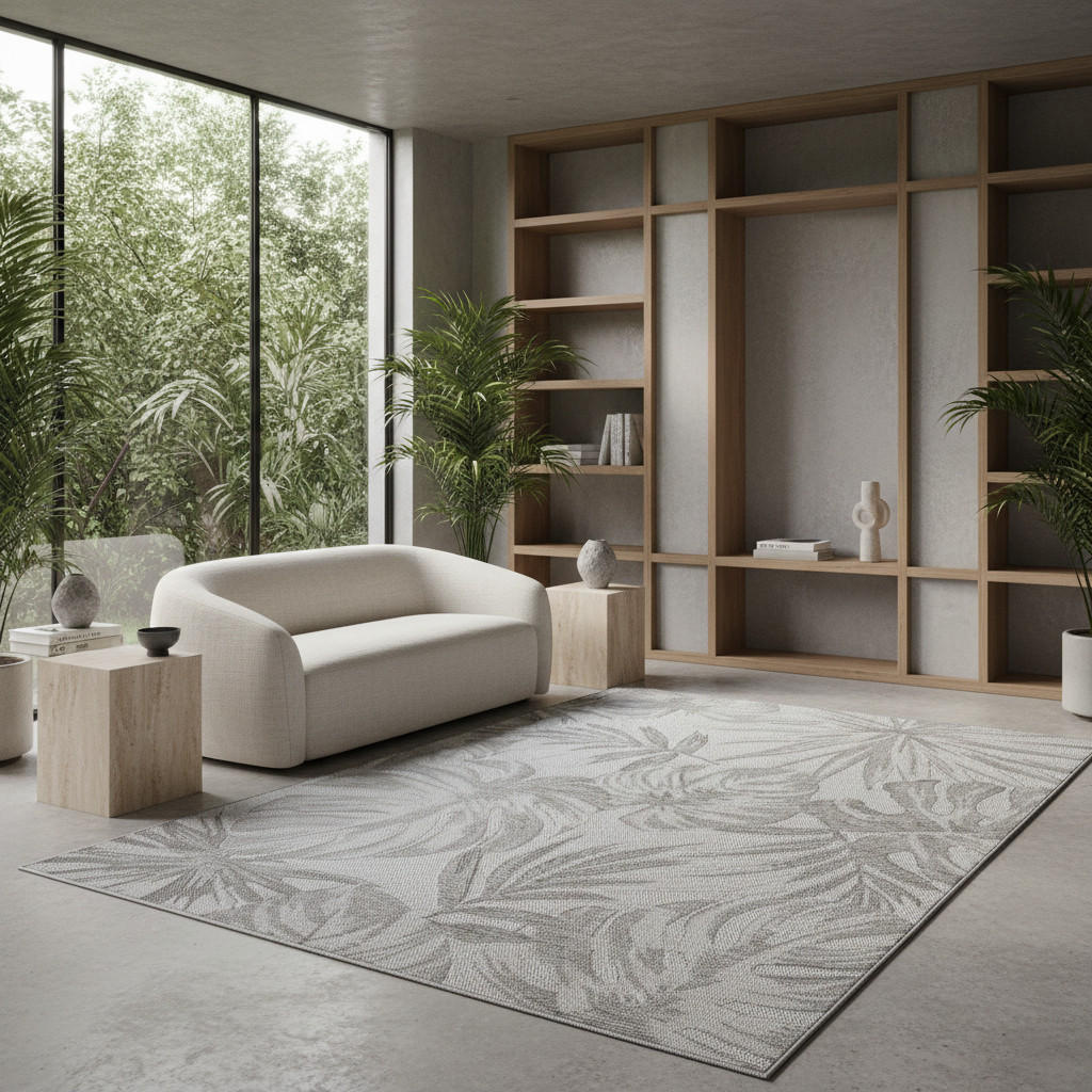 Thumbnail - Kadima Design Teppich, Grau, Textil, Floral, Rechteckig, 200x290 cm, pflegeleicht, Teppiche & Böden, Teppiche, Outdoorte...