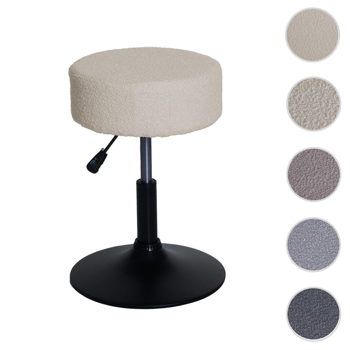 HOCKER Cremeweiß - Weiß, Textil (37/57/37cm) - MCW