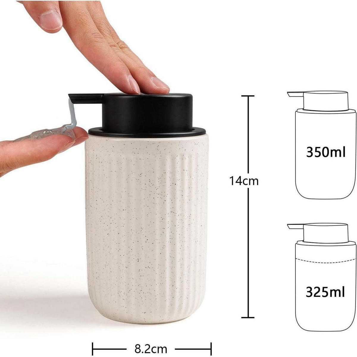 SEIFENSPENDER Keramik Beige Sternenhimmel 350 ml - Beige, Keramik (8/14/8cm)