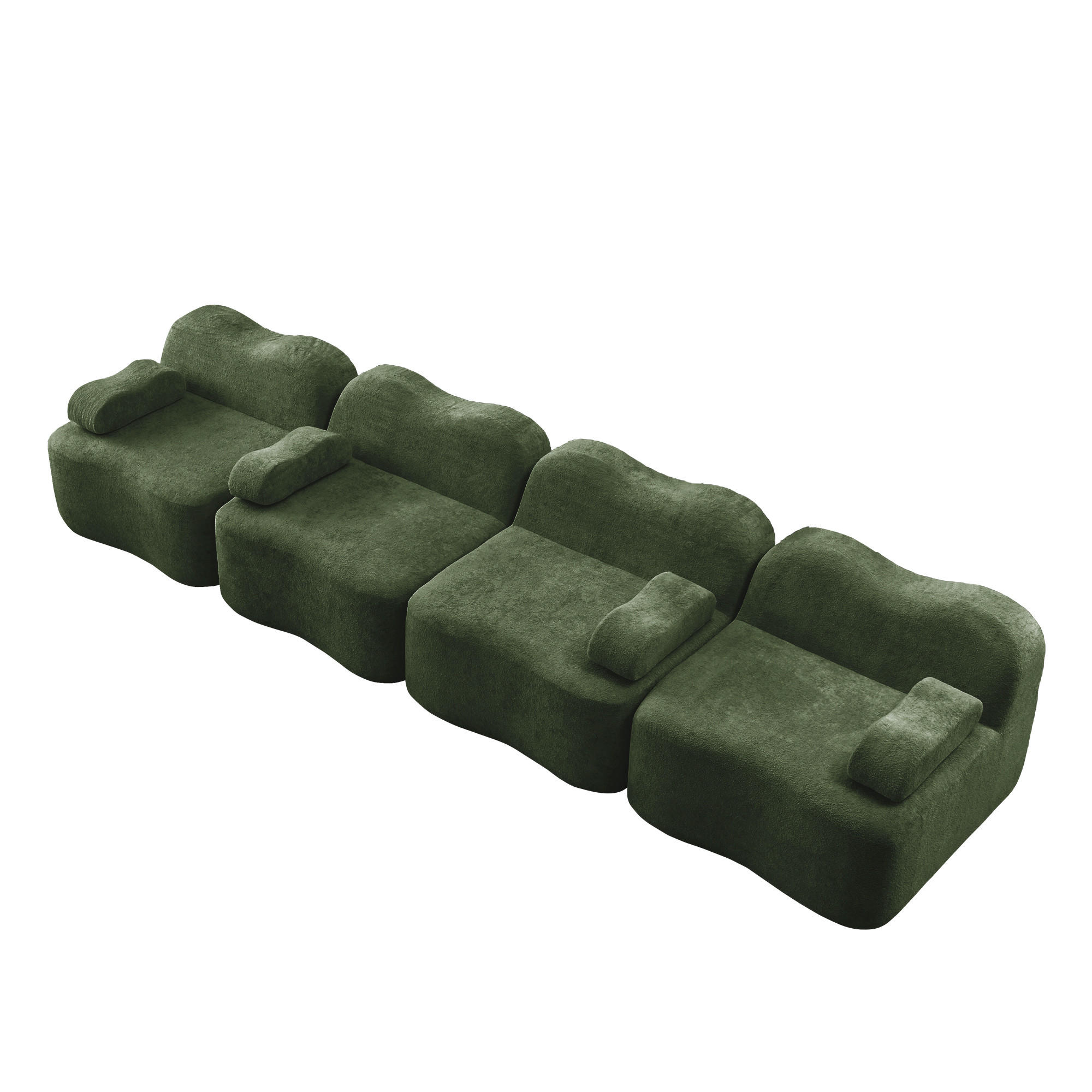 ComfortXL 4-Sitzer-Sofa Grün 98x70x384 cm