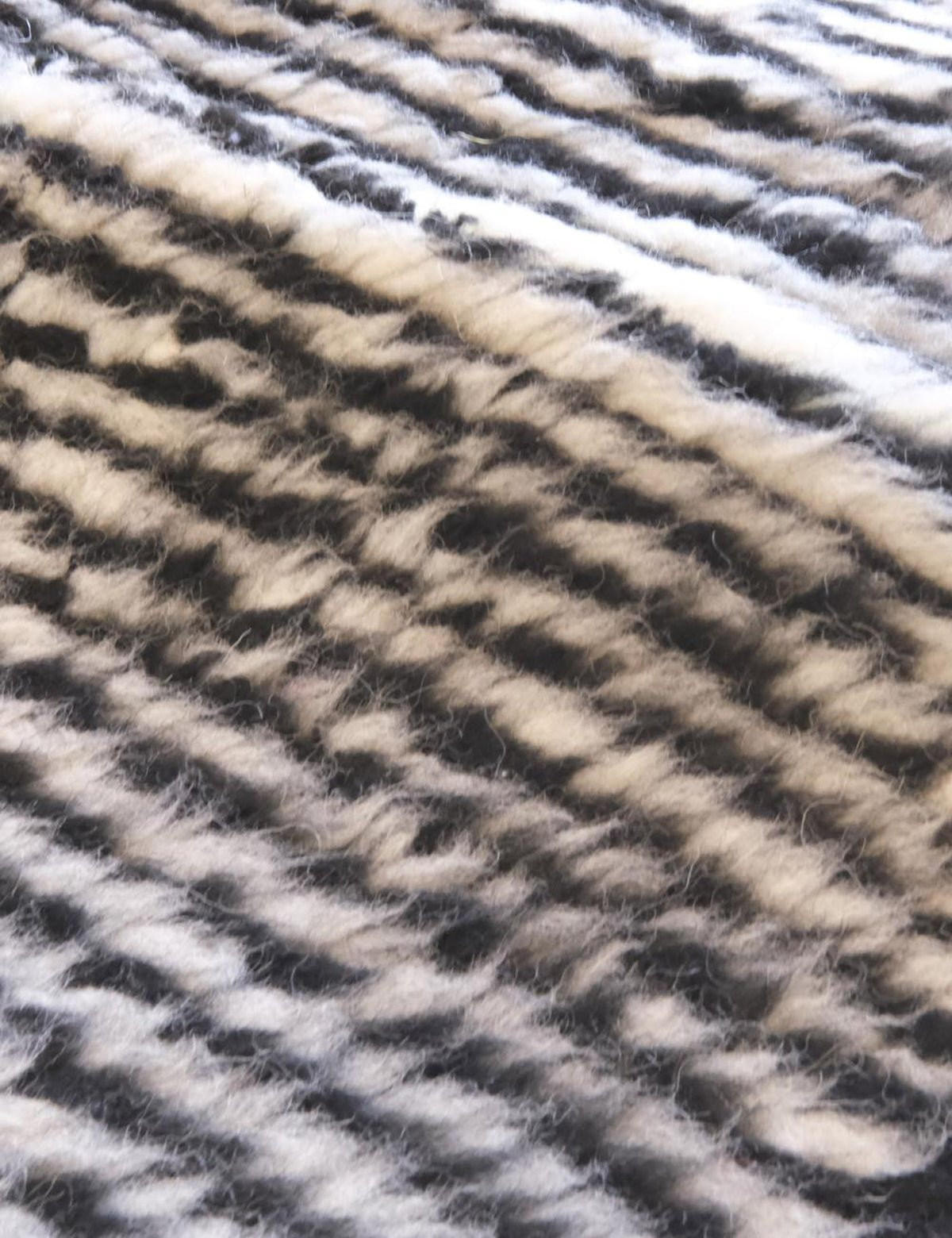 BERBERTEPPICH grafisch Wolle 119x 227 cm - Schwarz, Naturmaterialien (119/227cm) - AFK Living