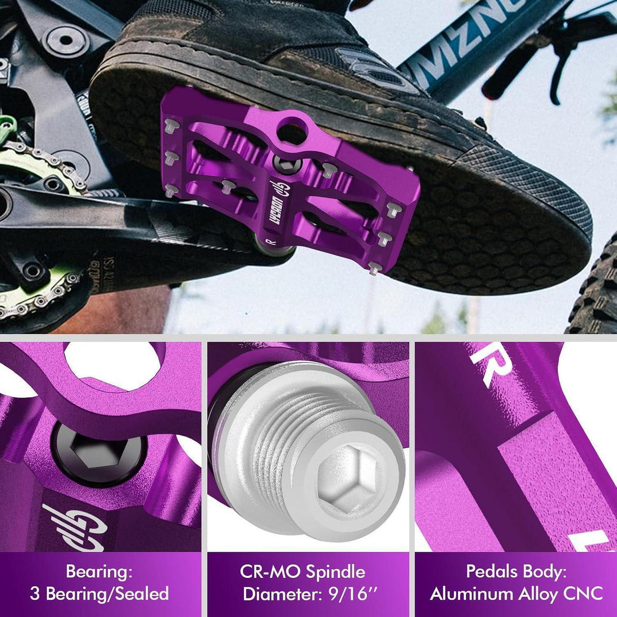 FAHRRADPEDALE Aluminiumlegierung Violett - Violett, Metall (9.6/1.8/10.4cm)