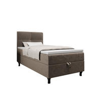 BOXBETT LIMBA mit Matratze H3, Bonell und Topper 100x200 Monolith 15 - Braun, Holz/Textil (100/200cm) - Bedante