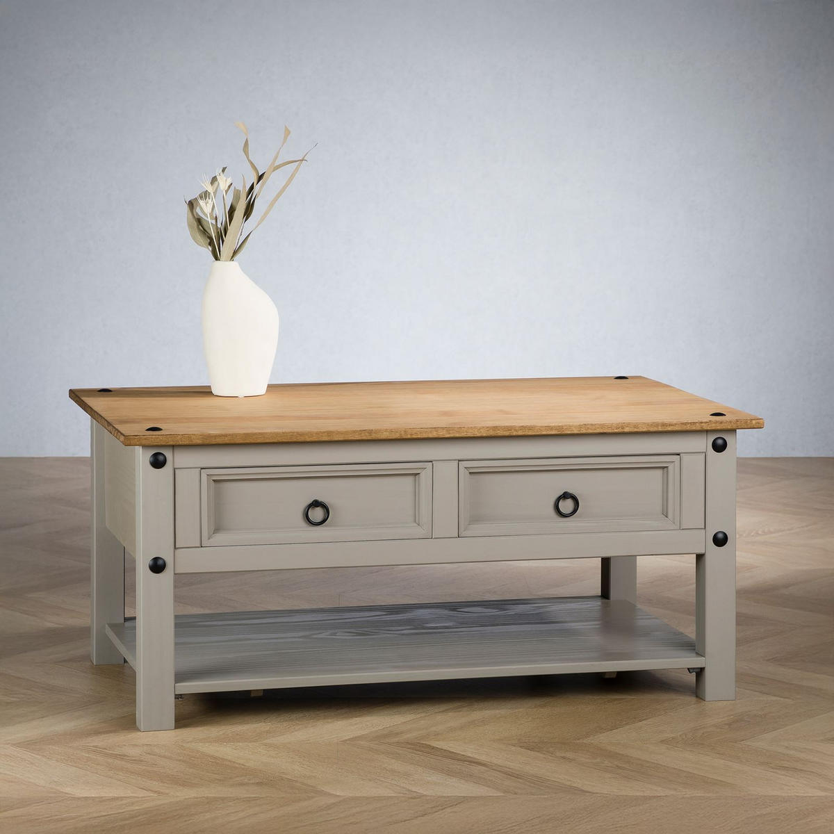 COUCHTISCH RAMON grau/braun - Braun/Grau, Holz (60/100/45cm) - IDIMEX