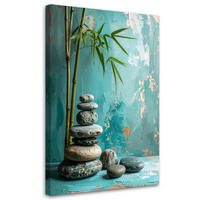 LEINWANDBILD Zen und Orientalisch 40x60cm - Türkis, Textil (40/60cm) - Feeby