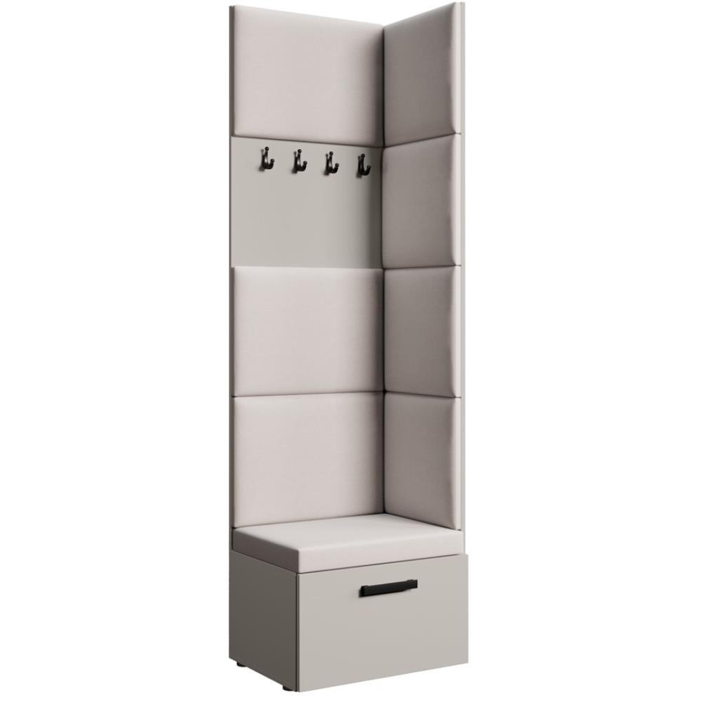 GARDEROBE Margaret V 81/203/43 mit gepolsterten Paneelen - Kaschmir/Beige, Holzwerkstoff/Kunststoff (60/206.5/42cm) - Beautysofa