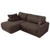 ECKSCHLAFSOFA CUBO L Braun Velvet - links - Schwarz/Braun, Kunststoff/Textil (273/187cm) - MKS